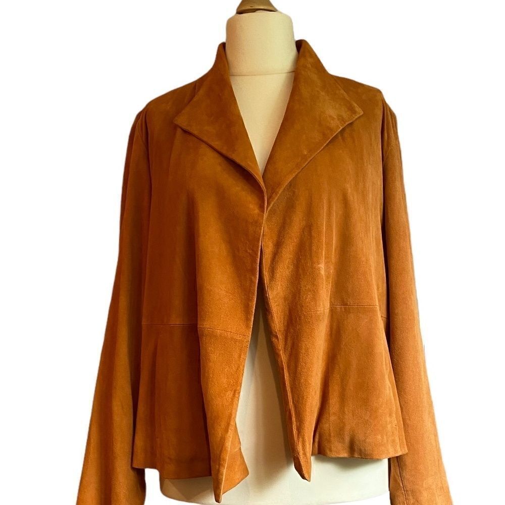 EILEEN FISHER Bohemian Pumpkin Suede Jacket Size M New